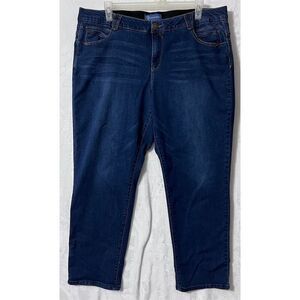 Democracy Women's Plus Size 22 Skinny Jeans Dark Wash High-Rise Blue